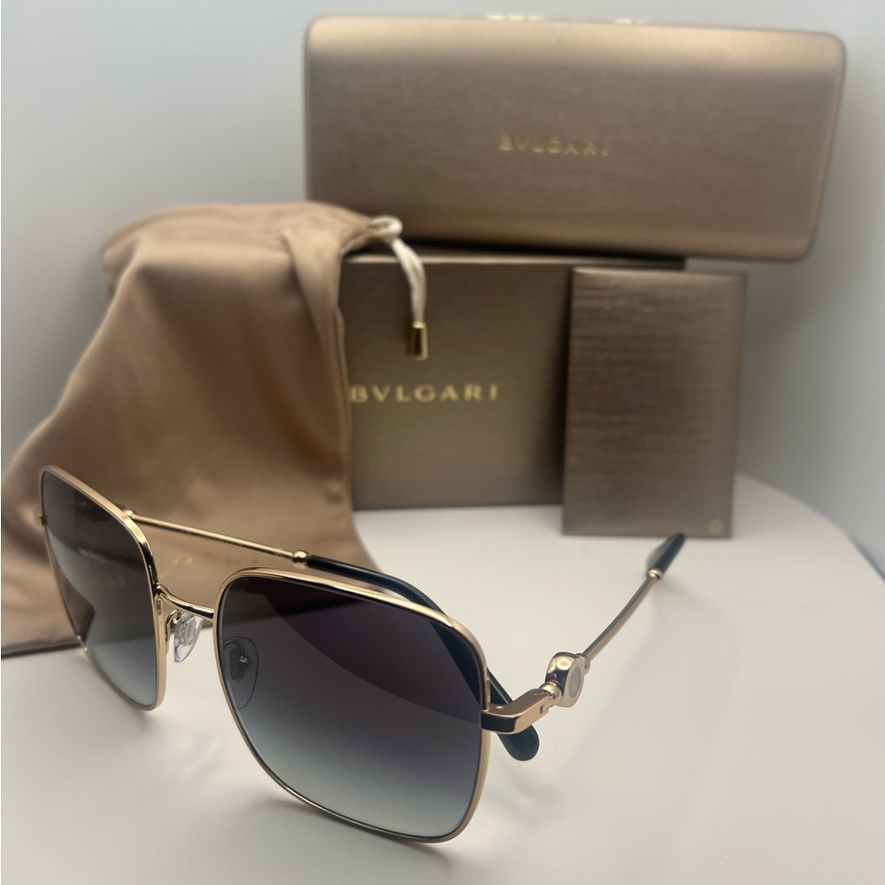 Bulgari Gold and Black Men's Sunglasses